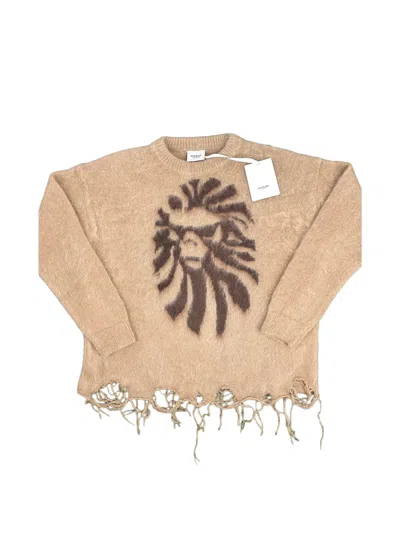 Bape Distressed Sweater In Nude