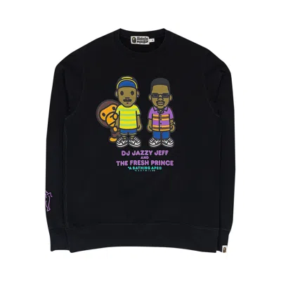 Pre-owned Bape Dj Jazzy Jeff Crewneck Sweatshirt 'black' | Men's Size M