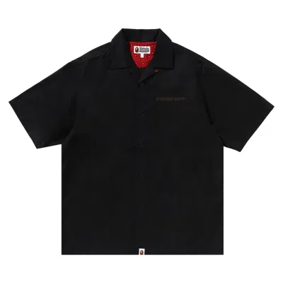 Pre-owned Bape Dragon Embroidery Open Collar Shirt 'black'