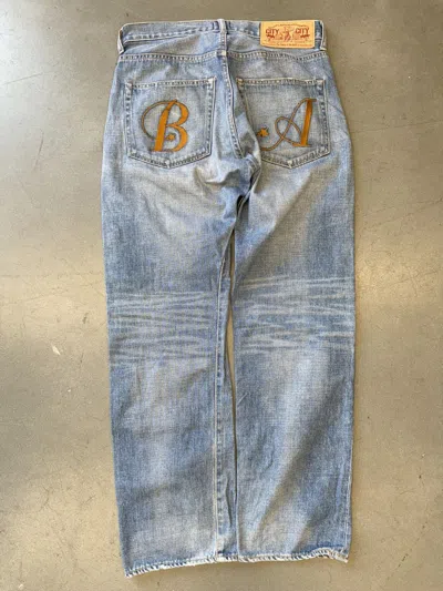 Pre-owned Bape Embroidered Ba Logo Jeans In Blue