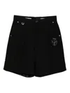 Bape Embroidered-logo Shorts In Black