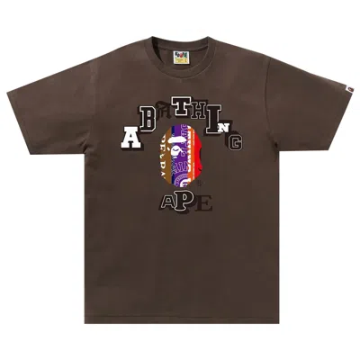 Pre-owned Bape Fans Scarf College Tee 'brown'