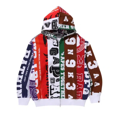 Pre-owned Bape Fans Scarf Full Zip Hoodie 'multicolor' In Multi-color