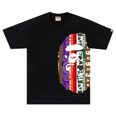 Pre-owned Bape Fans Scarf Side Big Ape Head Tee 'black'