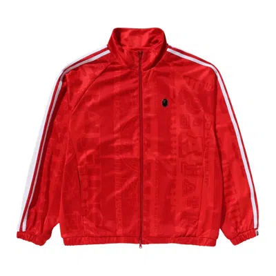 Pre-owned Bape Fans Scarf Track Jacket 'red'