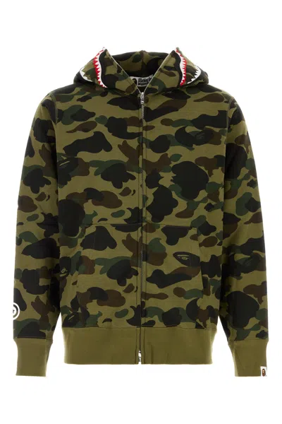 Bape Printed Cotton 1st Camo Shark Sweatshirt In Multi