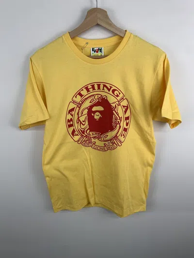 Pre-owned Bape Fish And Anchor Head Tee In Yellow