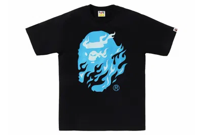 Pre-owned Bape Flame Ape Head Tee Black/blue