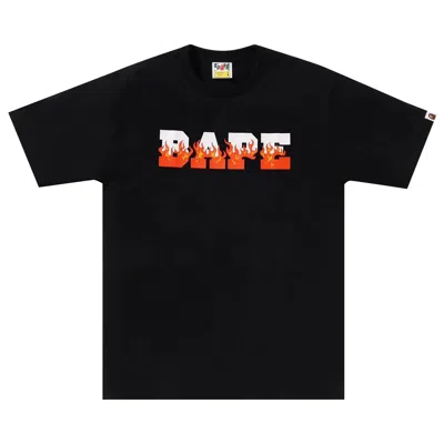 Pre-owned Bape Flame  Logo Tee 'black/red'
