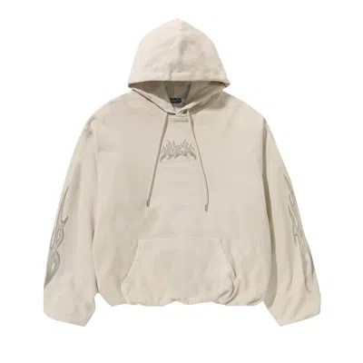 Pre-owned Bape Flame Garment Dyed Pullover Hoodie 'ivory' In Cream