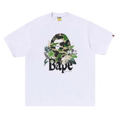 Pre-owned Bape Floral Big Ape Head Relaxed Fit Tee 'white'