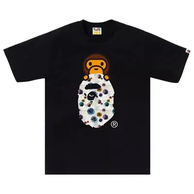 Pre-owned Bape Floral Camo Milo On Ape Head Tee 'black' | Men's Size M