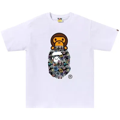 Pre-owned Bape Floral Camo Milo On Ape Head Tee 'white' | Men's Size M