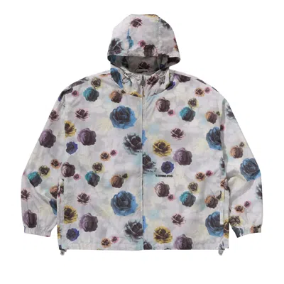 Pre-owned Bape Floral Camo Nylon Hooded Jacket 'ivory' In White