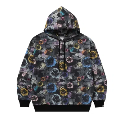 Pre-owned Bape Floral Camo Pattern Relaxed Fit Pullover Hoodie 'black'