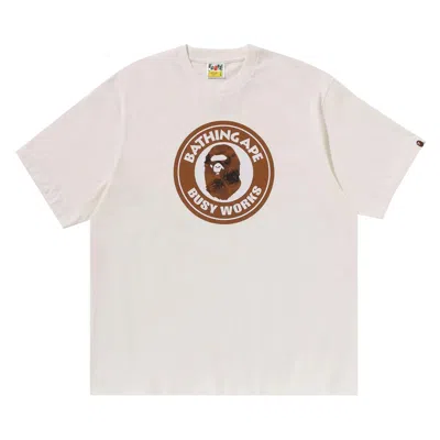 Pre-owned Bape Floral Solid Camo Busy Works Relaxed Fit Tee 'ivory' In Cream