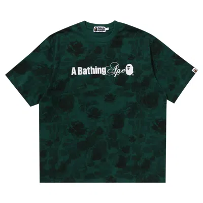 Pre-owned Bape Floral Solid Camo Logo Relaxed Fit Tee 'green'