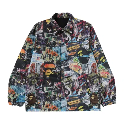 Pre-owned Bape Flyer Pattern Reversible Coach Jacket 'multicolor'
