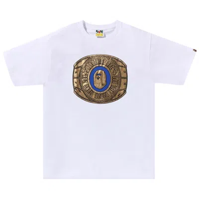 Pre-owned Bape Foil  College Ring Tee 'white'