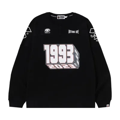 Pre-owned Bape Football Relaxed Fit Long-sleeve Tee 'black'