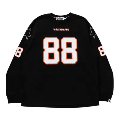 Pre-owned Bape Football Relaxed Fit Long-sleeve Tee 'black' | Men's Size S