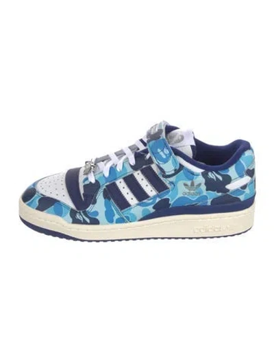 Pre-owned Bape Forum 84 Low  30th Anniversary Blue Camo Athletic Sneakers W/ Tags