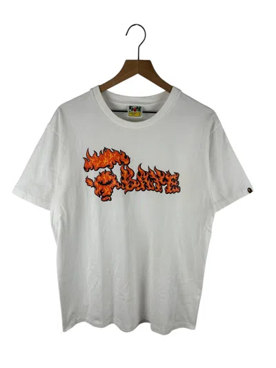 Pre-owned Bape Frame Ape Face Tee In White