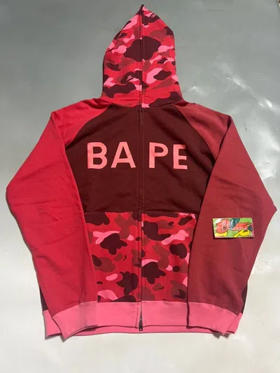 Pre-owned Bape Full Zip Hoodie Red Camo