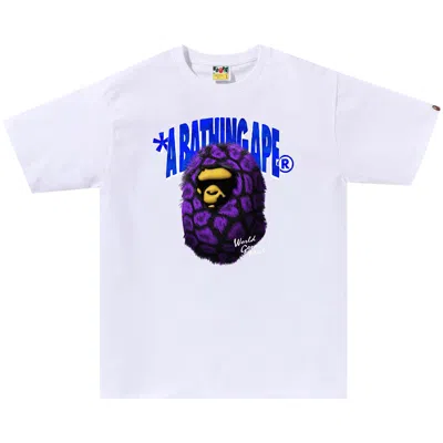 Pre-owned Bape Fur Ape Head Tee 'white'
