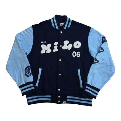 Pre-owned Bape F/w 2006 Baby Milo Varsity Jacket In Blue