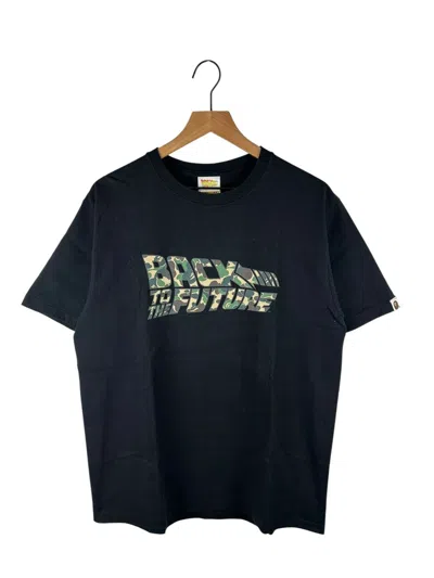 Pre-owned Bape Fw22  X Back To The Future Camo Logo Print T-shirt In Black