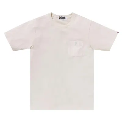 Pre-owned Bape Gaement Dye One Point Pocket Tee 'ivory' In White