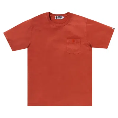 Pre-owned Bape Gaement Dye One Point Pocket Tee 'orange'