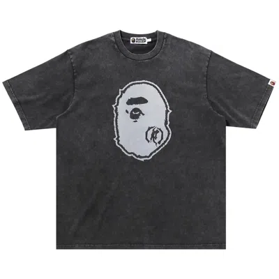 Pre-owned Bape Garment Dye Ape Head Relaxed Fit Tee 'black' | Men's Size S