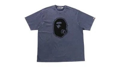 Pre-owned Bape Garment Dye Ape Head Relaxed Fit Tee Shirt In Charcoal In Gray