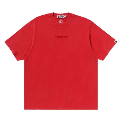 Pre-owned Bape Garment Dye Bathing Ape Logo Relaxed Fit Tee 'red' | Men's Size L
