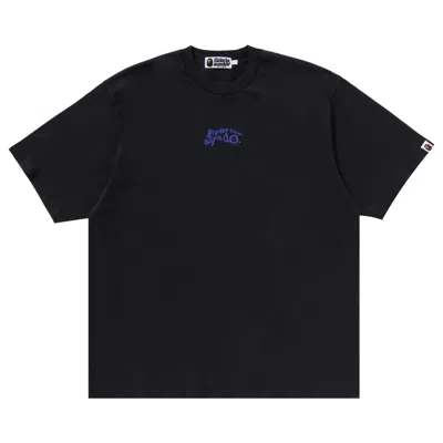 Pre-owned Bape Garment Dye Logo Relaxed Fit Tee 'charcoal' In Black