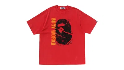 Pre-owned Bape Garment Dye Relaxed Fit Tee Shirt In Red
