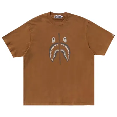 Pre-owned Bape Garment Dye Shark Relaxed Fit Tee 'brown' | Men's Size L