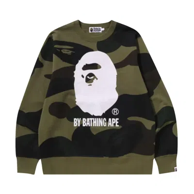 Pre-owned Bape Giant 1st Camo By Bathing Ape Crewneck Sweatshirt 'green' | Men's Size Xxxl