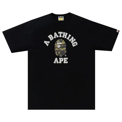 Pre-owned Bape Glass Beads 1st Camo College Tee 'black/yellow' | Men's Size Xxl