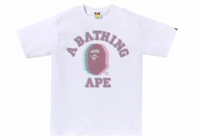 Pre-owned Bape Glitch Art College Tee Shirt In White