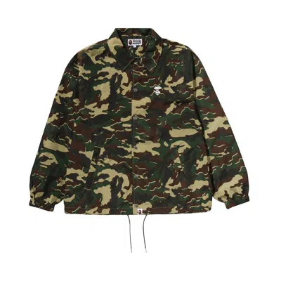 Pre-owned Bape Glitch Woodland Camo Coach Jacket 'green' | Men's Size L