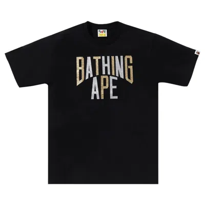Pre-owned Bape Glitter Nyc Logo Tee 'black'