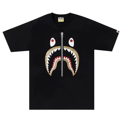 Pre-owned Bape Glitter Shark Tee 'black'