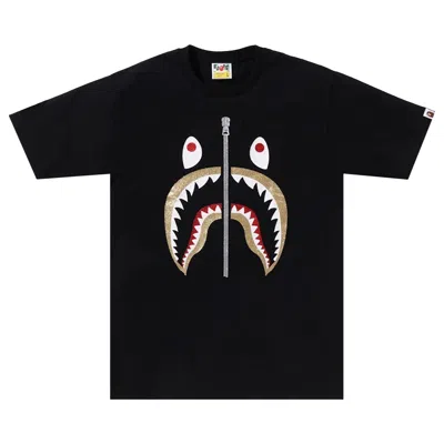 Pre-owned Bape Glitter Shark Tee 'black' | Men's Size S