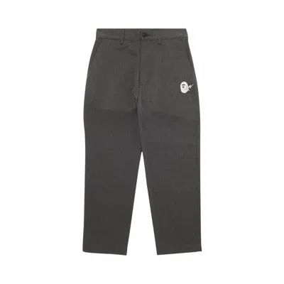 Pre-owned Bape Goat Exclusive  Chino Melange Pants Charcoal In Grey