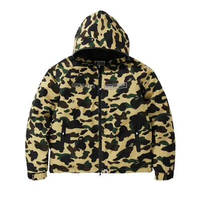 Pre-owned Bape Gore-tex 1st Camo Hoodie Down Jacket 'yellow'