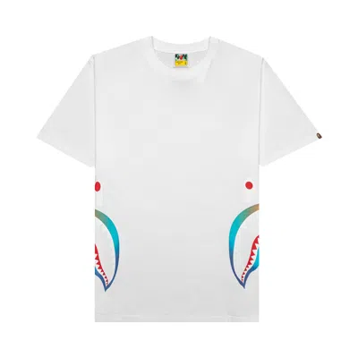 Pre-owned Bape Gradation Side Shark Tee 'white'