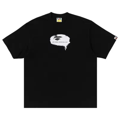 Pre-owned Bape Graffiti Ape Face Tee 'black' | Men's Size Xl